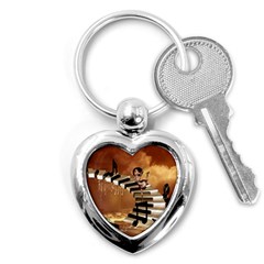 Cute Little Girl Dancing On A Piano Key Chains (heart)  by FantasyWorld7