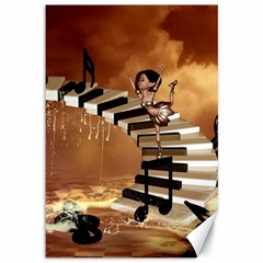 Cute Little Girl Dancing On A Piano Canvas 12  X 18   by FantasyWorld7