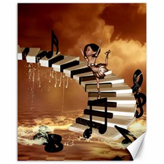 Cute Little Girl Dancing On A Piano Canvas 16  X 20   by FantasyWorld7