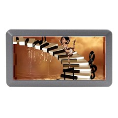 Cute Little Girl Dancing On A Piano Memory Card Reader (mini) by FantasyWorld7