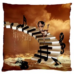 Cute Little Girl Dancing On A Piano Standard Flano Cushion Case (one Side) by FantasyWorld7