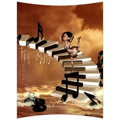 Cute Little Girl Dancing On A Piano Back Support Cushion by FantasyWorld7