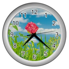 Beauty Nature Scene Photo Wall Clocks (silver)  by dflcprints