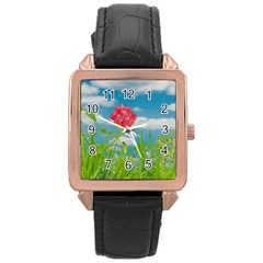 Beauty Nature Scene Photo Rose Gold Leather Watch  by dflcprints