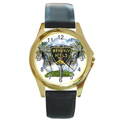 Beverly Hills Round Gold Metal Watch by Bigfootshirtshop