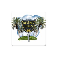 Beverly Hills Square Magnet by Bigfootshirtshop