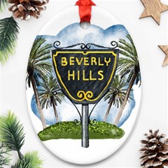 Beverly Hills Oval Ornament (two Sides) by Bigfootshirtshop