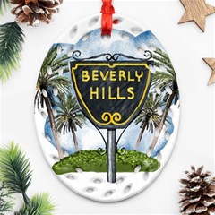 Beverly Hills Oval Filigree Ornament (two Sides) by Bigfootshirtshop