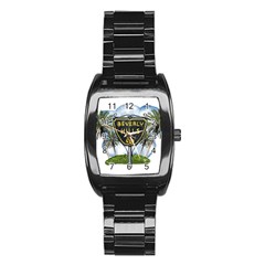 Beverly Hills Stainless Steel Barrel Watch by Bigfootshirtshop