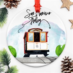 San Francisco Trolley California Bear Ornament (round) by Bigfootshirtshop