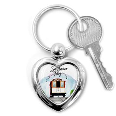 San Francisco Trolley California Bear Key Chains (heart)  by Bigfootshirtshop