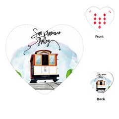 San Francisco Trolley California Bear Playing Cards (heart)  by Bigfootshirtshop