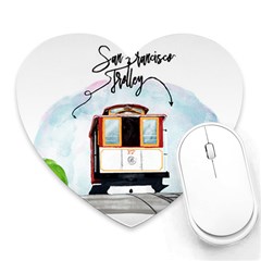 San Francisco Trolley California Bear Heart Mousepads by Bigfootshirtshop