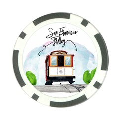 San Francisco Trolley California Bear Poker Chip Card Guard by Bigfootshirtshop