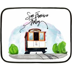 San Francisco Trolley California Bear Fleece Blanket (mini) by Bigfootshirtshop