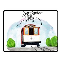 San Francisco Trolley California Bear Fleece Blanket (small) by Bigfootshirtshop