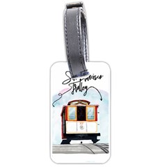 San Francisco Trolley California Bear Luggage Tags (one Side)  by Bigfootshirtshop