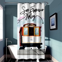 San Francisco Trolley California Bear Shower Curtain 36  X 72  (stall)  by Bigfootshirtshop