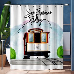 San Francisco Trolley California Bear Shower Curtain 60  X 72  (medium)  by Bigfootshirtshop