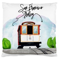 San Francisco Trolley California Bear Large Cushion Case (one Side) by Bigfootshirtshop