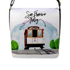 San Francisco Trolley California Bear Flap Messenger Bag (l) 