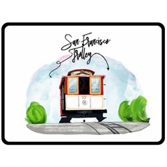 San Francisco Trolley California Bear Double Sided Fleece Blanket (large)  by Bigfootshirtshop