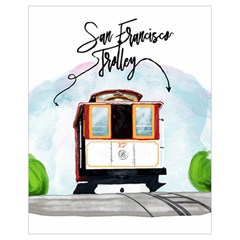 San Francisco Trolley California Bear Drawstring Bag (small) by Bigfootshirtshop