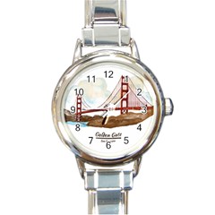 San Francisco Golden Gate Bridge Round Italian Charm Watch by Bigfootshirtshop