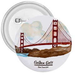 San Francisco Golden Gate Bridge 3  Buttons by Bigfootshirtshop