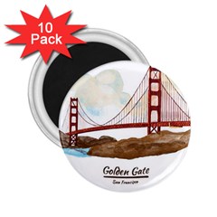 San Francisco Golden Gate Bridge 2 25  Magnets (10 Pack)  by Bigfootshirtshop