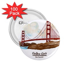 San Francisco Golden Gate Bridge 2 25  Buttons (100 Pack)  by Bigfootshirtshop