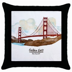 San Francisco Golden Gate Bridge Throw Pillow Case (black) by Bigfootshirtshop