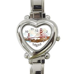 San Francisco Golden Gate Bridge Heart Italian Charm Watch by Bigfootshirtshop