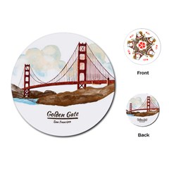 San Francisco Golden Gate Bridge Playing Cards (round)  by Bigfootshirtshop