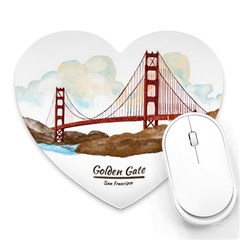 San Francisco Golden Gate Bridge Heart Mousepads by Bigfootshirtshop