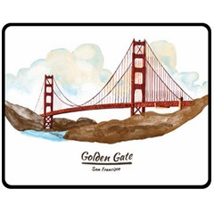 San Francisco Golden Gate Bridge Fleece Blanket (medium)  by Bigfootshirtshop