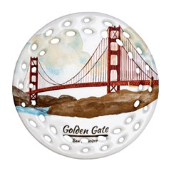 San Francisco Golden Gate Bridge Round Filigree Ornament (two Sides) by Bigfootshirtshop