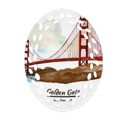 San Francisco Golden Gate Bridge Oval Filigree Ornament (two Sides) by Bigfootshirtshop