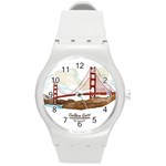 San Francisco Golden Gate Bridge Round Plastic Sport Watch (M) Front