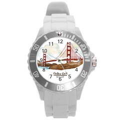 San Francisco Golden Gate Bridge Round Plastic Sport Watch (l) by Bigfootshirtshop