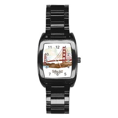 San Francisco Golden Gate Bridge Stainless Steel Barrel Watch by Bigfootshirtshop