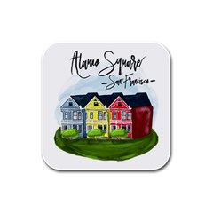 San Francisco Alamo Square Rubber Square Coaster (4 Pack)  by Bigfootshirtshop