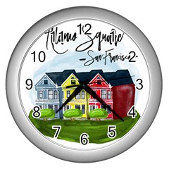 San Francisco Alamo Square Wall Clocks (silver)  by Bigfootshirtshop