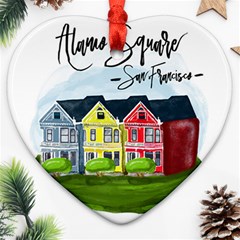 San Francisco Alamo Square Heart Ornament (two Sides) by Bigfootshirtshop