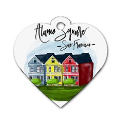 San Francisco Alamo Square Dog Tag Heart (two Sides) by Bigfootshirtshop