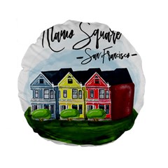 San Francisco Alamo Square Standard 15  Premium Round Cushions by Bigfootshirtshop