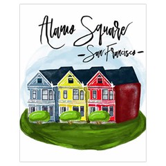 San Francisco Alamo Square Drawstring Bag (small) by Bigfootshirtshop