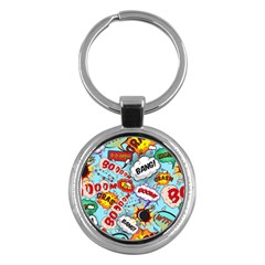 Comic Pattern Key Chains (round)  by Bigfootshirtshop