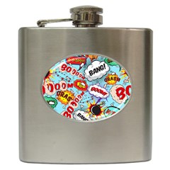 Comic Pattern Hip Flask (6 Oz) by Bigfootshirtshop