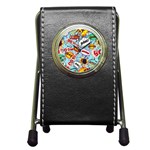 Comic Pattern Pen Holder Desk Clocks Front